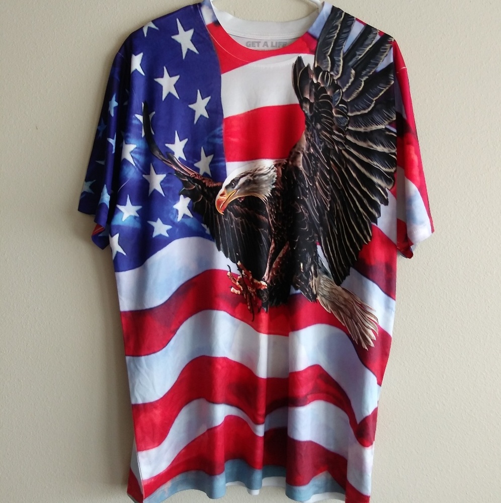 American Flag Eagle Print Tee